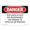 Signmission OSHA, Stay Back 50 Feet Not Responsible For Damage, 10in X 7in Rigid Plastic, 7" W, 10" L, Landscape OS-DS-P-710-L-2333 - alternate 1